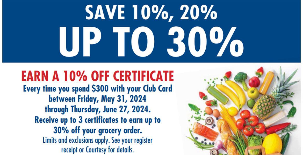 Save up to 30% with your club card