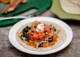 Sweet Potato and Spinach Chicken Tacos