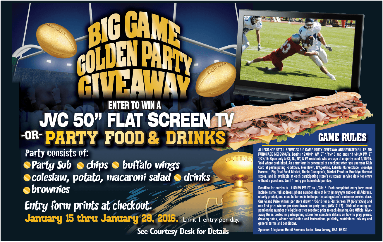 Big Game Giveaway Details