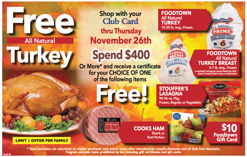 Earn Your Free Turkey Foodtown