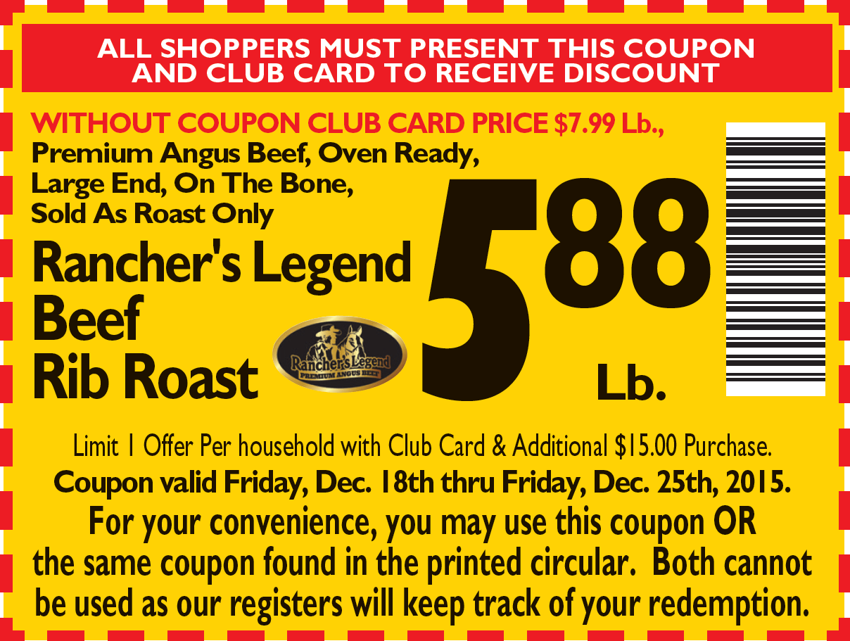 Angus Beef Rib Roast Coupon