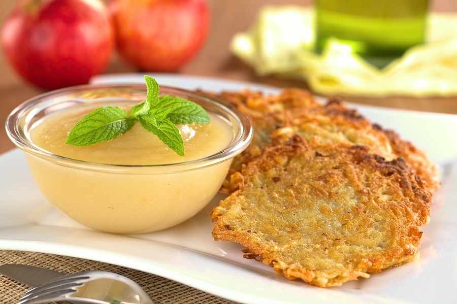 Golden Turmeric Latkes with Applesauce