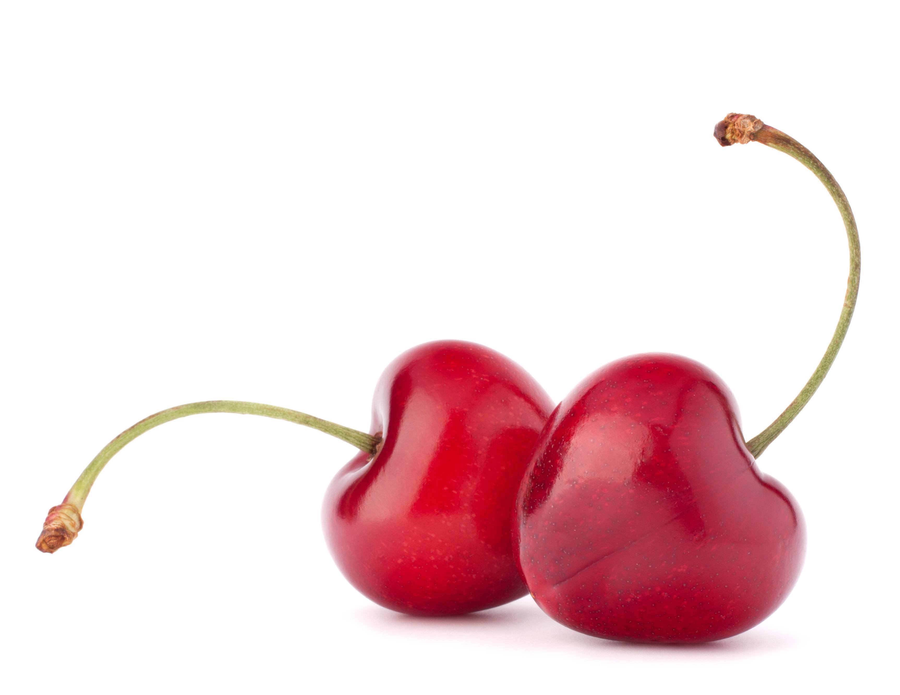Two heart shaped cherry berries i