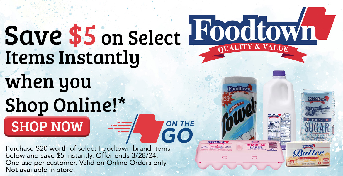 save $5 on select Foodtown brand items when you spend $20