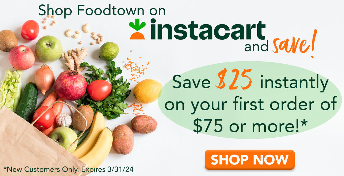 Shop Instacart and Save $25 on $75 purchase