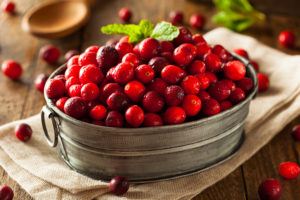 Raw Organic Red Cranberries in a Bowl