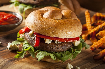 Healthy Vegetarian Portobello Mushroom Burger