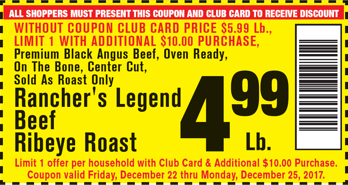Rancher’s Legend Holiday Savings! 12/2212/25/17 Foodtown