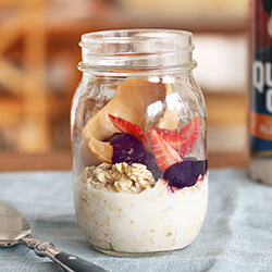 Peanut butter and jelly overnight oats 