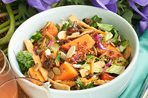 Chopped sesame Asian salad in a bowl