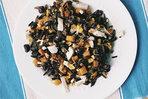 wild rice salad on a plate