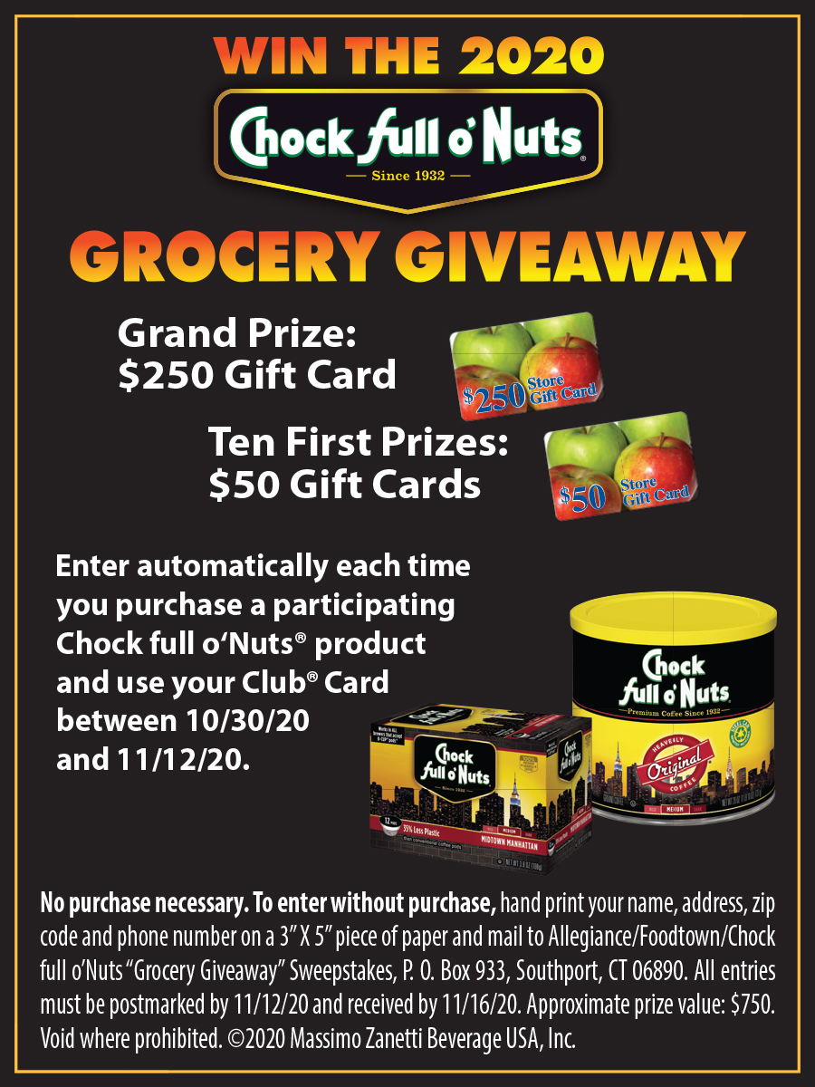 Chock Full O Nuts Grocery Giveaway