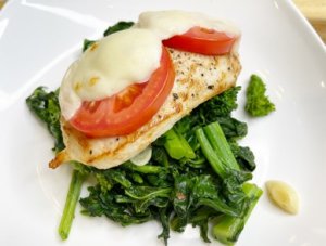 Pan Seared Chicken with Broccoli Rabe and Tomato