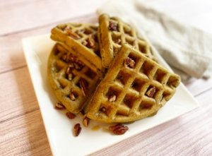 Nutty pumpkin waffles