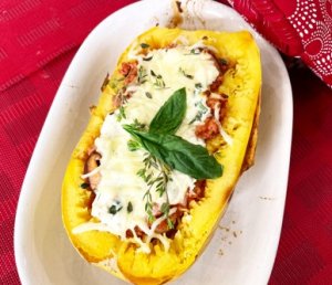 Spaghetti Squash Lasagna Boats