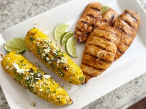 Grilled Chicken And Mexican Corn