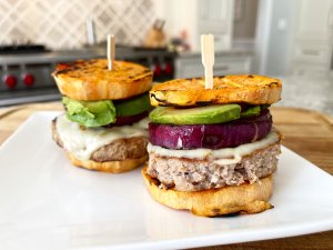 Sweet Potato Bun Turkey Burger