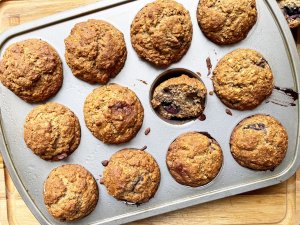 Cherry Flax Oat Muffins