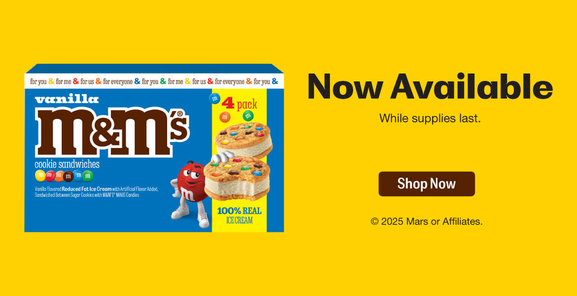M&M Cookie Ice Cream Sandwiches - Shop Now!