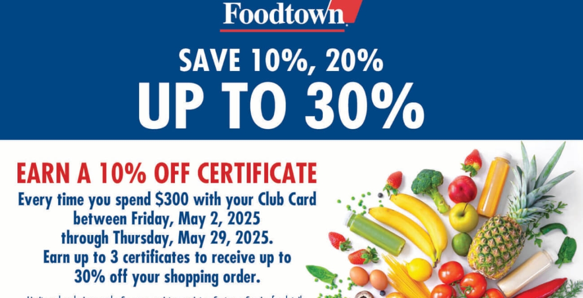 Foodtown Save 10%, 20%, up to 30%