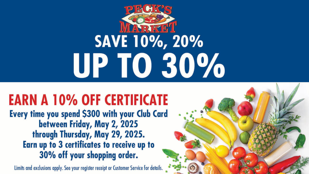 Peck's Save 10%, 20%, up to 30%