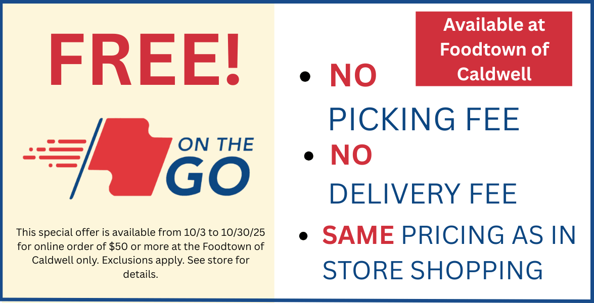 No picking or delivery fee with OTG for online orders of $50 or more.